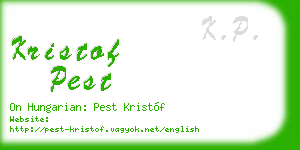kristof pest business card
